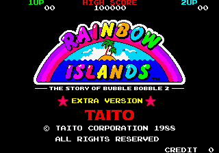 Rainbow Islands (Extra) Title Screen